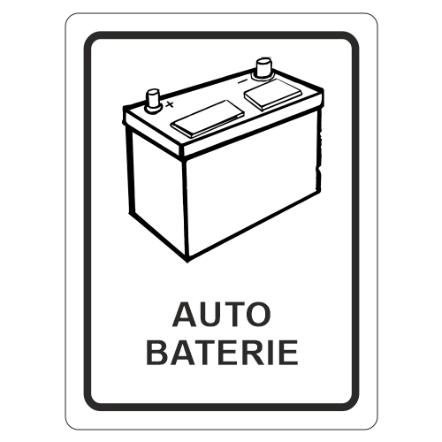 Auto baterie samolepka