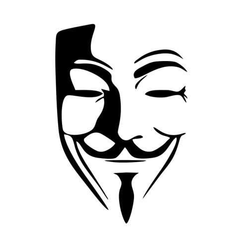 Maska anonymous samolepka