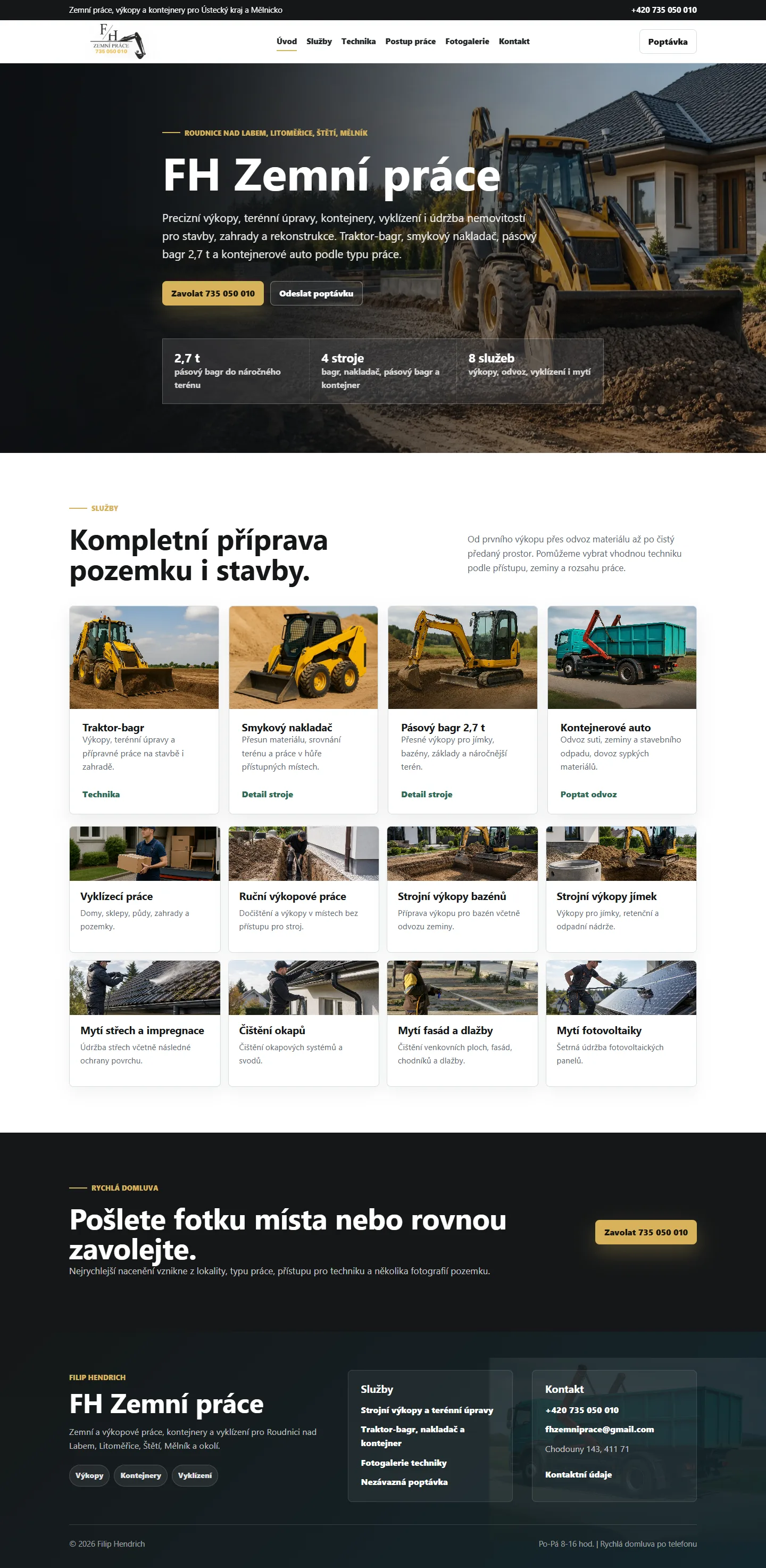 Náhled webu: FH Zemní práce