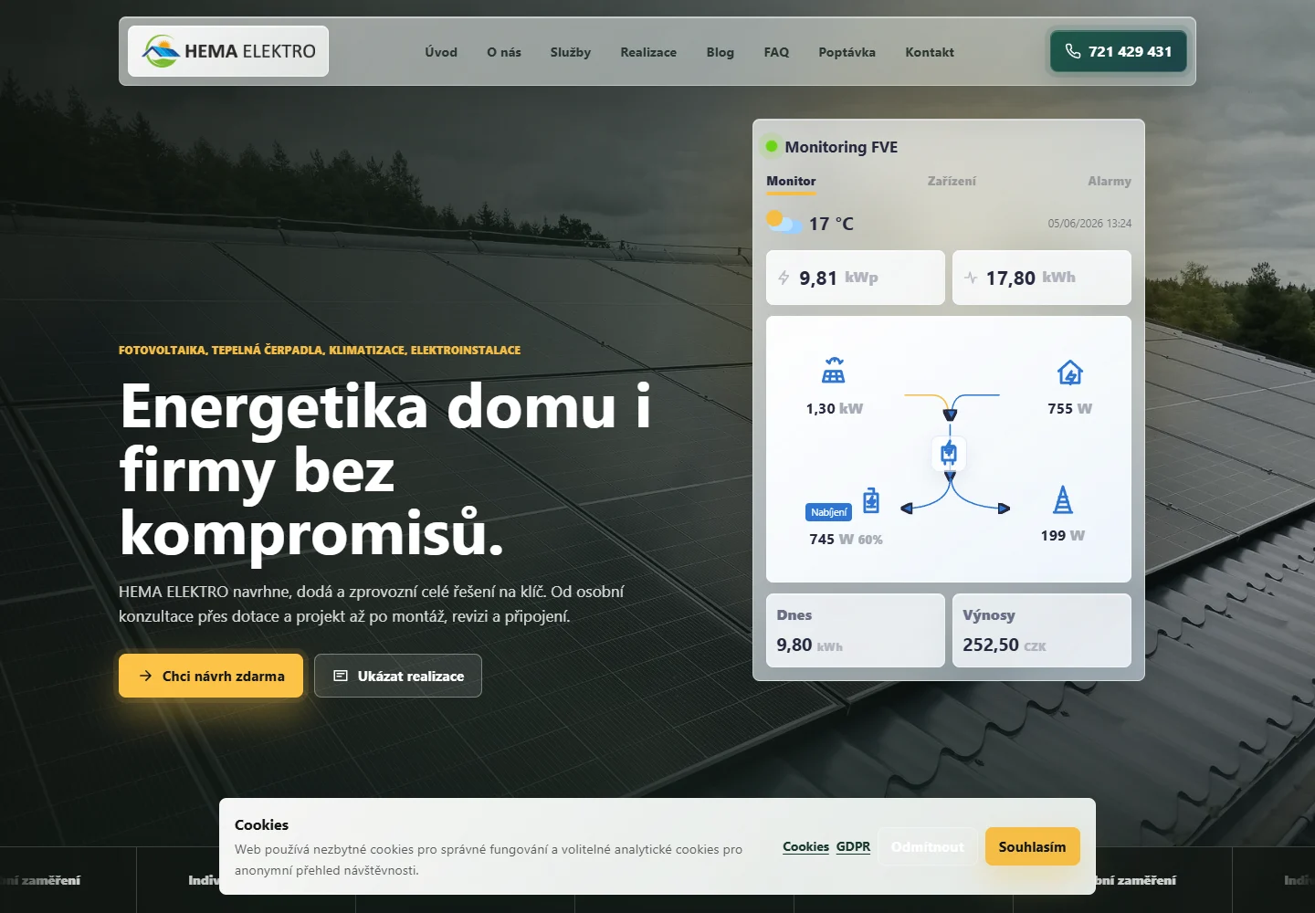 Náhled webu: HEMA ELEKTRO