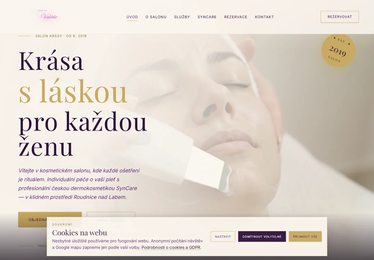 Náhled webu: Kosmetika Valérie