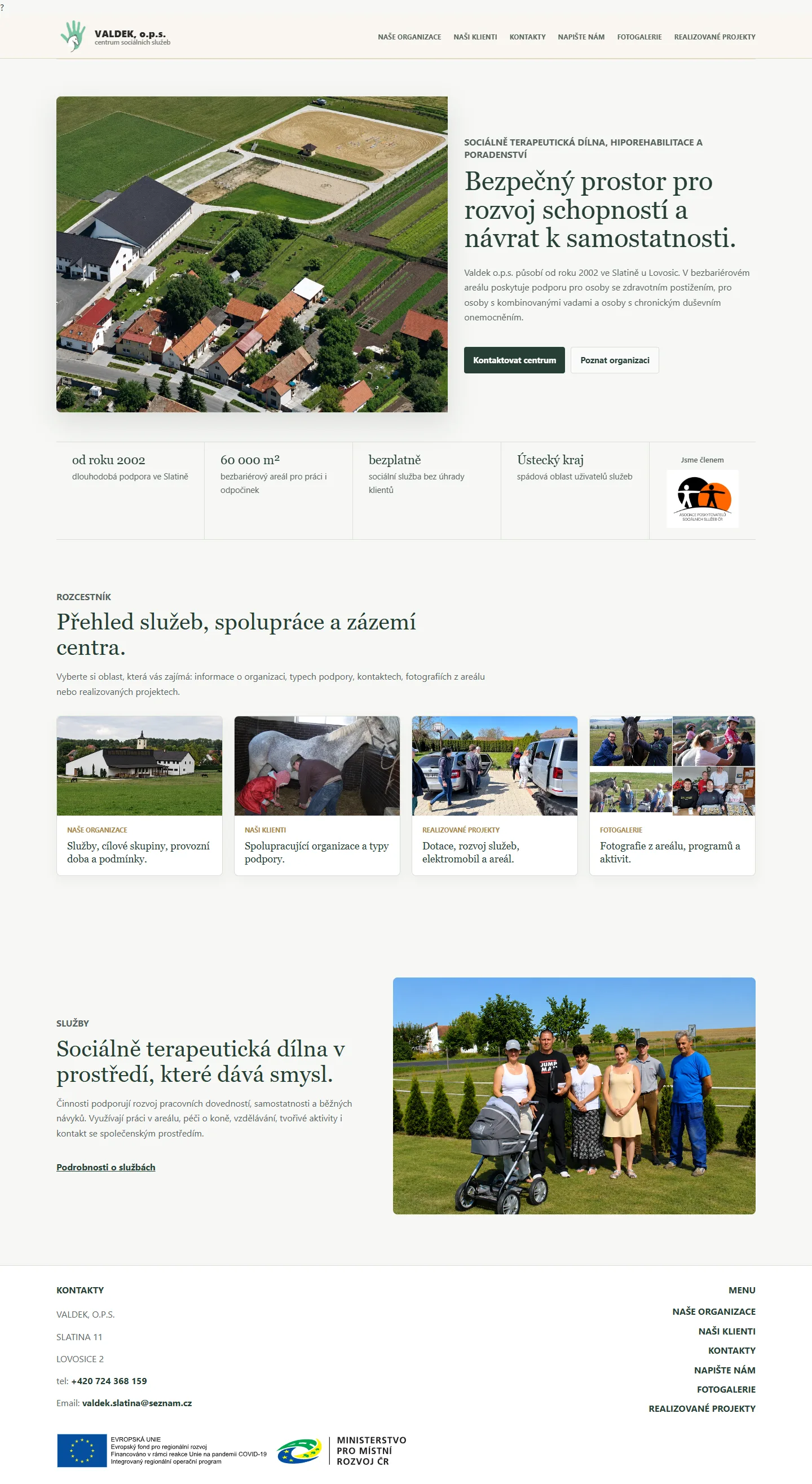 Náhled webu: Valdek o.p.s.