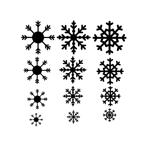 Vánoční samolepky - kolekce sněhových vloček 12 ks