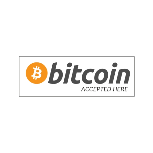 Bitcoin is accepted here samolepka