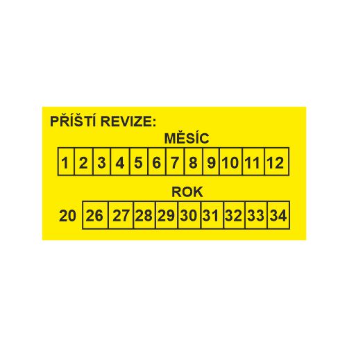 Revizní štítek pro označování kontrol 60x30 mm