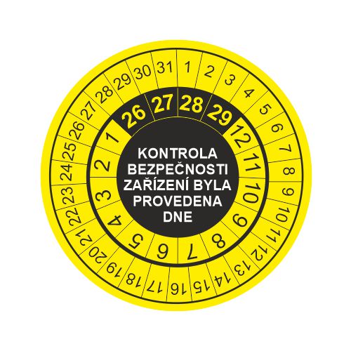 Revizní štítek pro označování kontrol pr. 35 mm