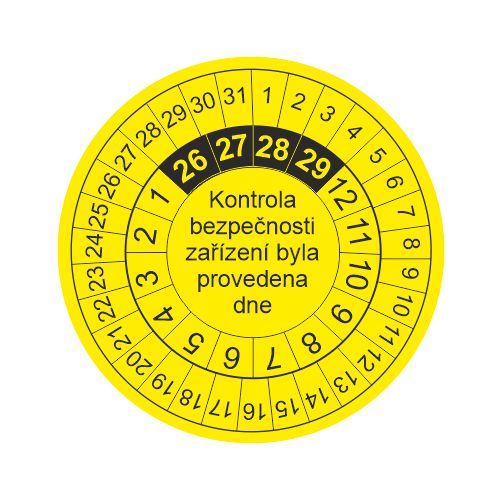 Revizní štítek pro označování kontrol pr. 35 mm