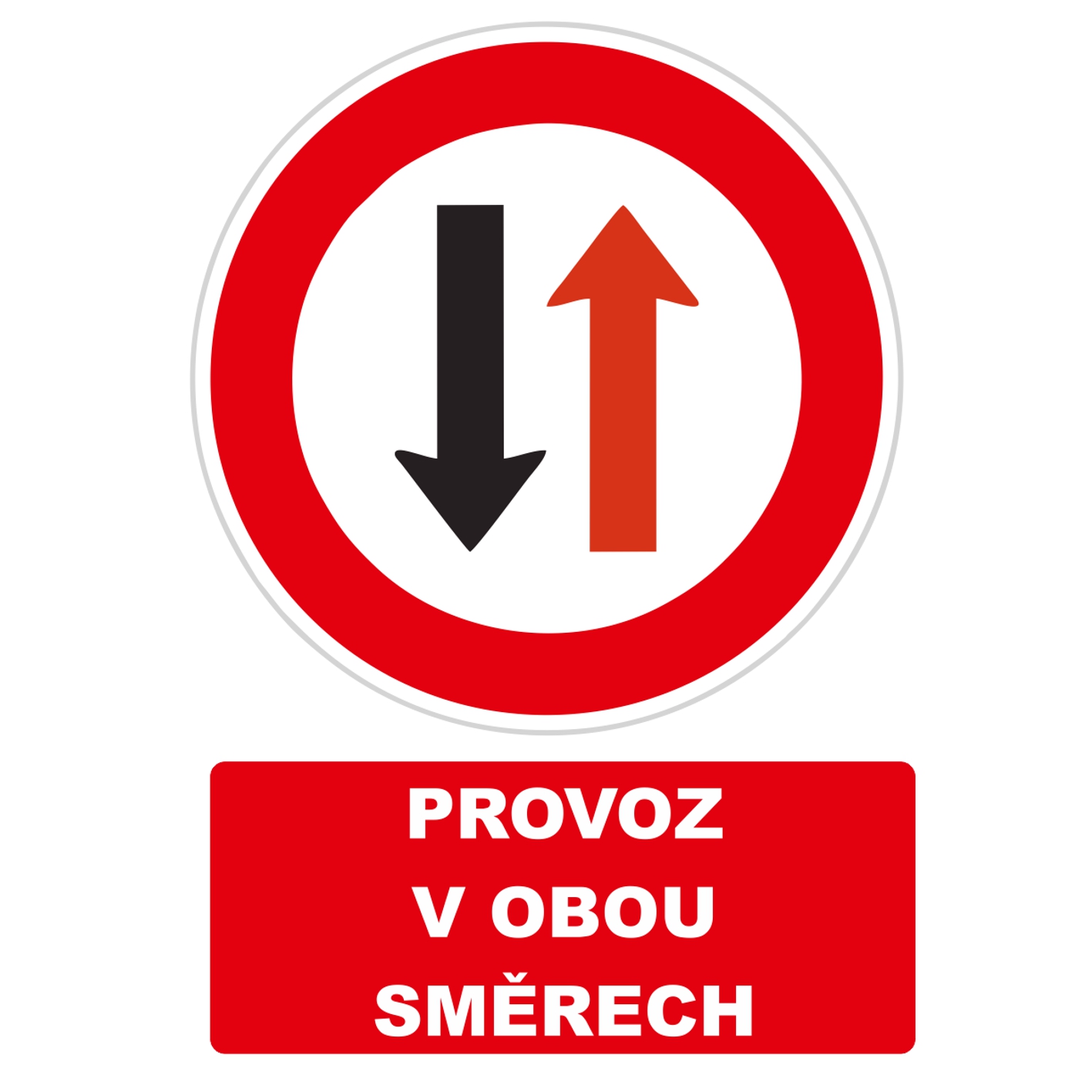 Provoz v obou směrech samolepka