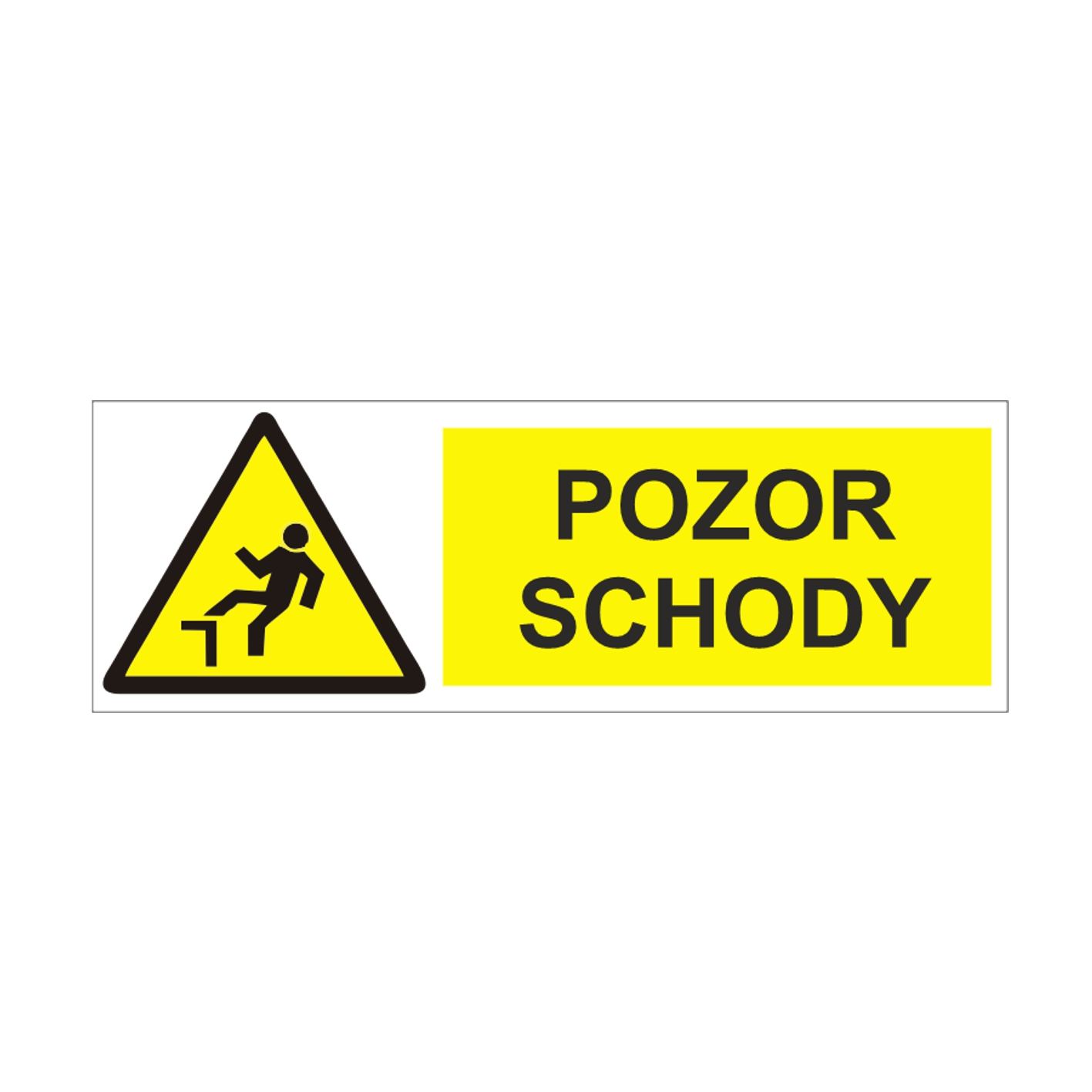 Pozor schody samolepka