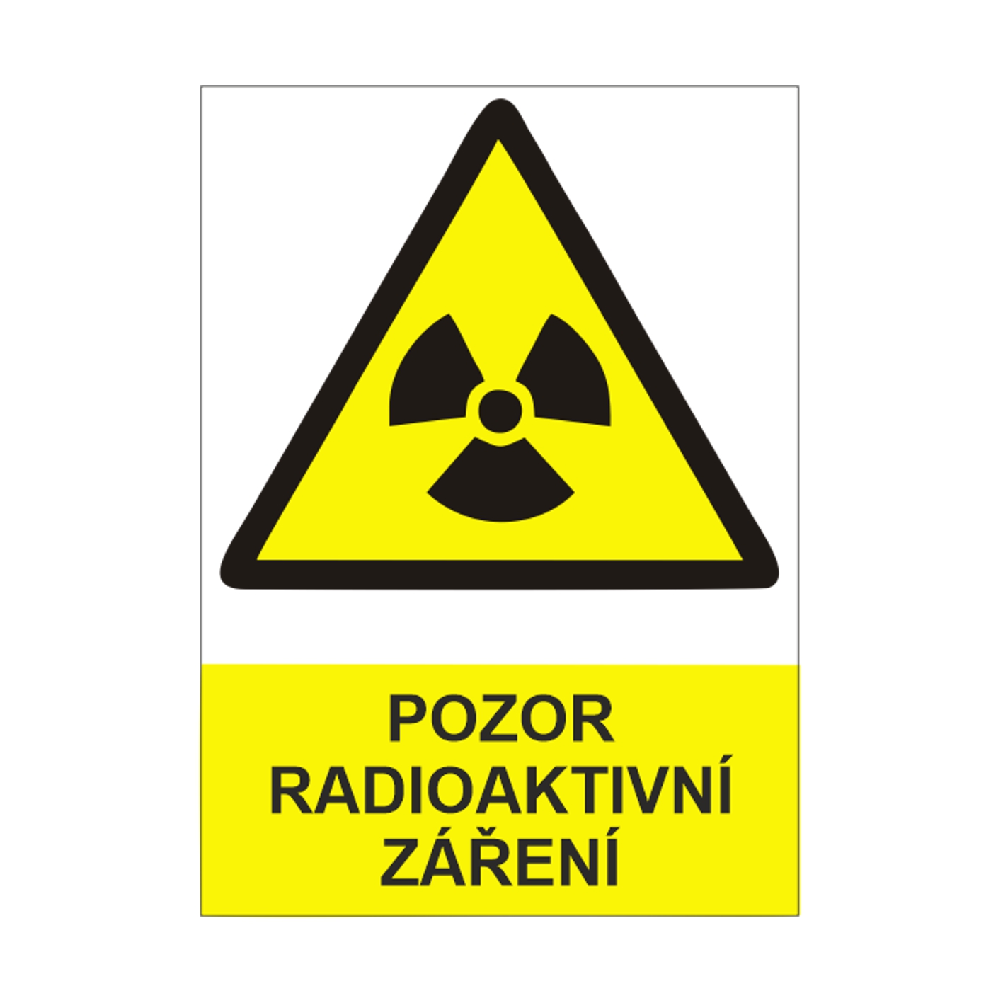 Pozor radioaktivní záření samolepka