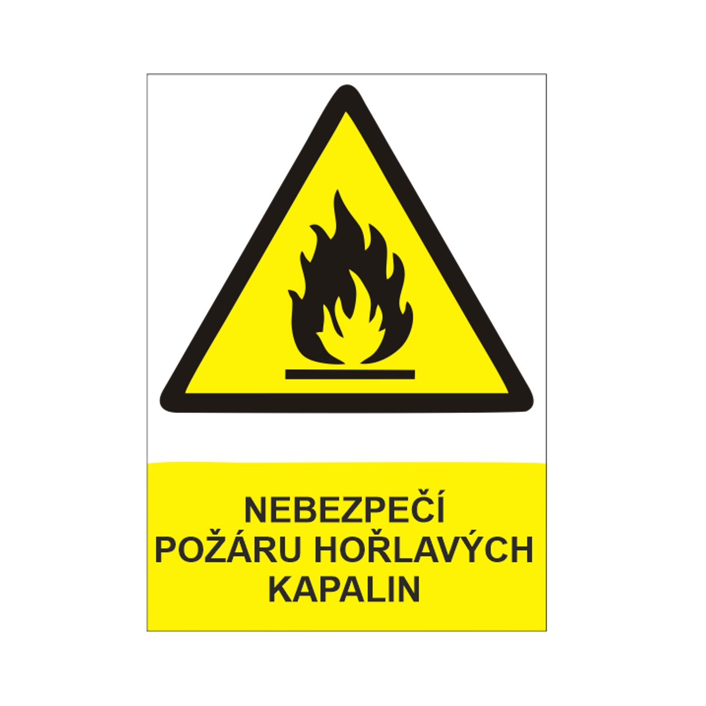 Nebezpečí požáru hořlavých kapalin samolepka