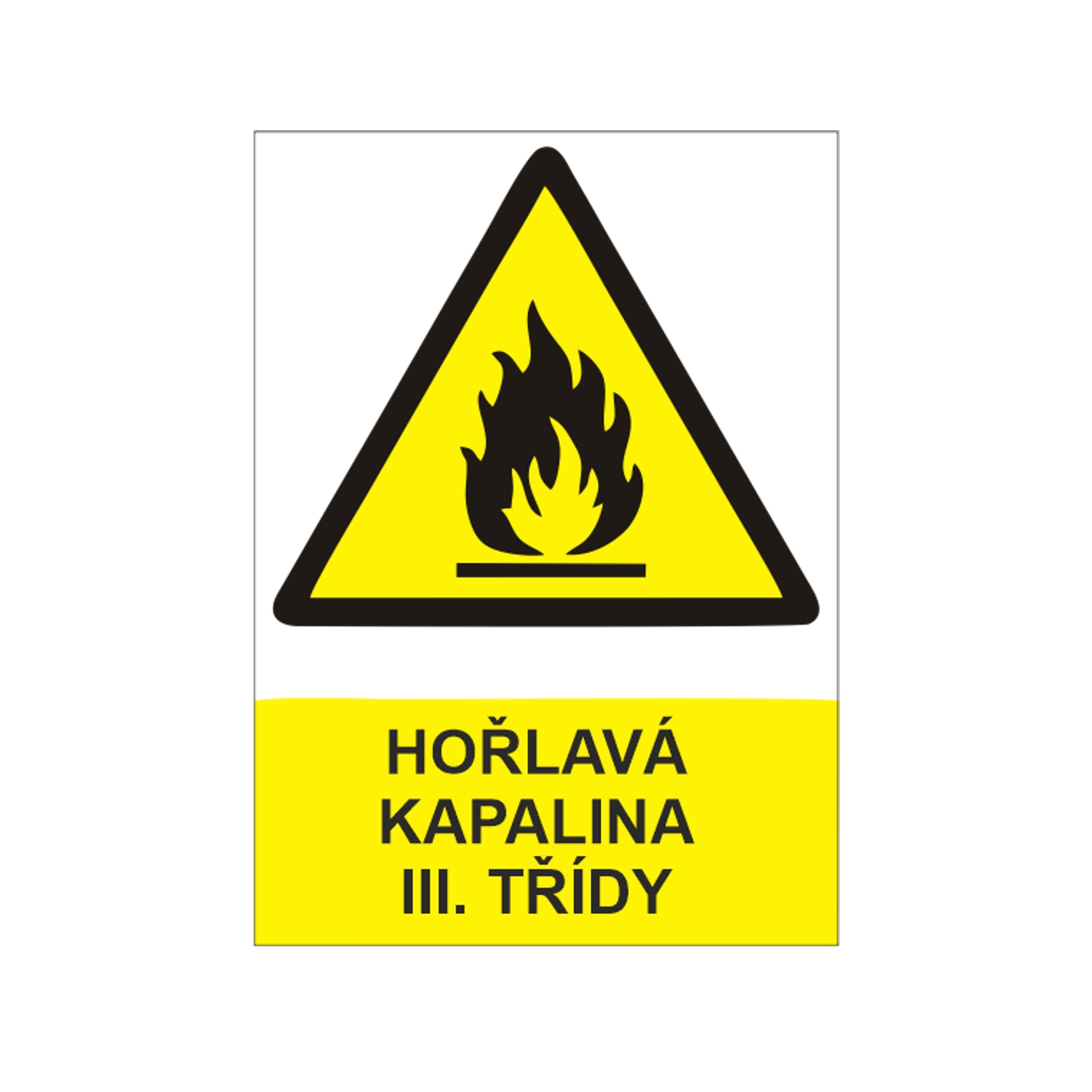 Hořlavá kapalina III. třídy - samolepka