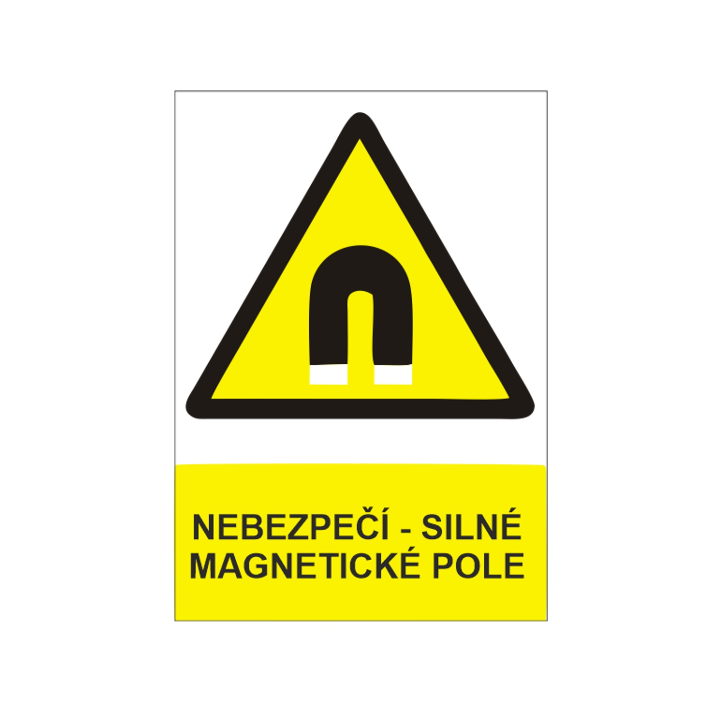 Nebezpečí - silné magnetické pole samolepka