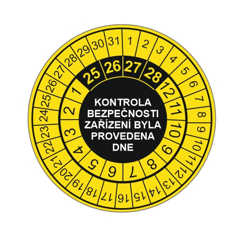 Revizní štítek pro označování kontrol pr. 35 mm