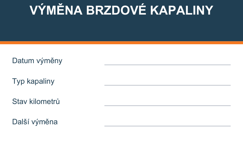 Samolepicí štítek – Výměna brzdové kapaliny – vlastní grafika JPdesign