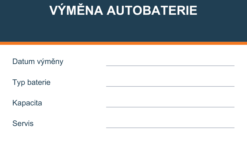 Samolepicí štítek – Výměna autobaterie – vlastní grafika JPdesign