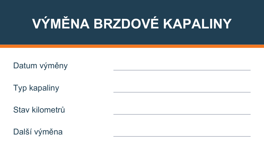 Samolepicí štítek – Výměna brzdové kapaliny – vlastní grafika JPdesign