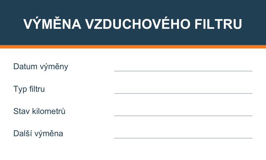 Samolepicí štítek – Výměna vzduchového filtru – vlastní grafika JPdesign