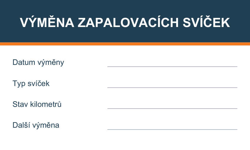 Samolepicí štítek – Výměna zapalovacích svíček – vlastní grafika JPdesign