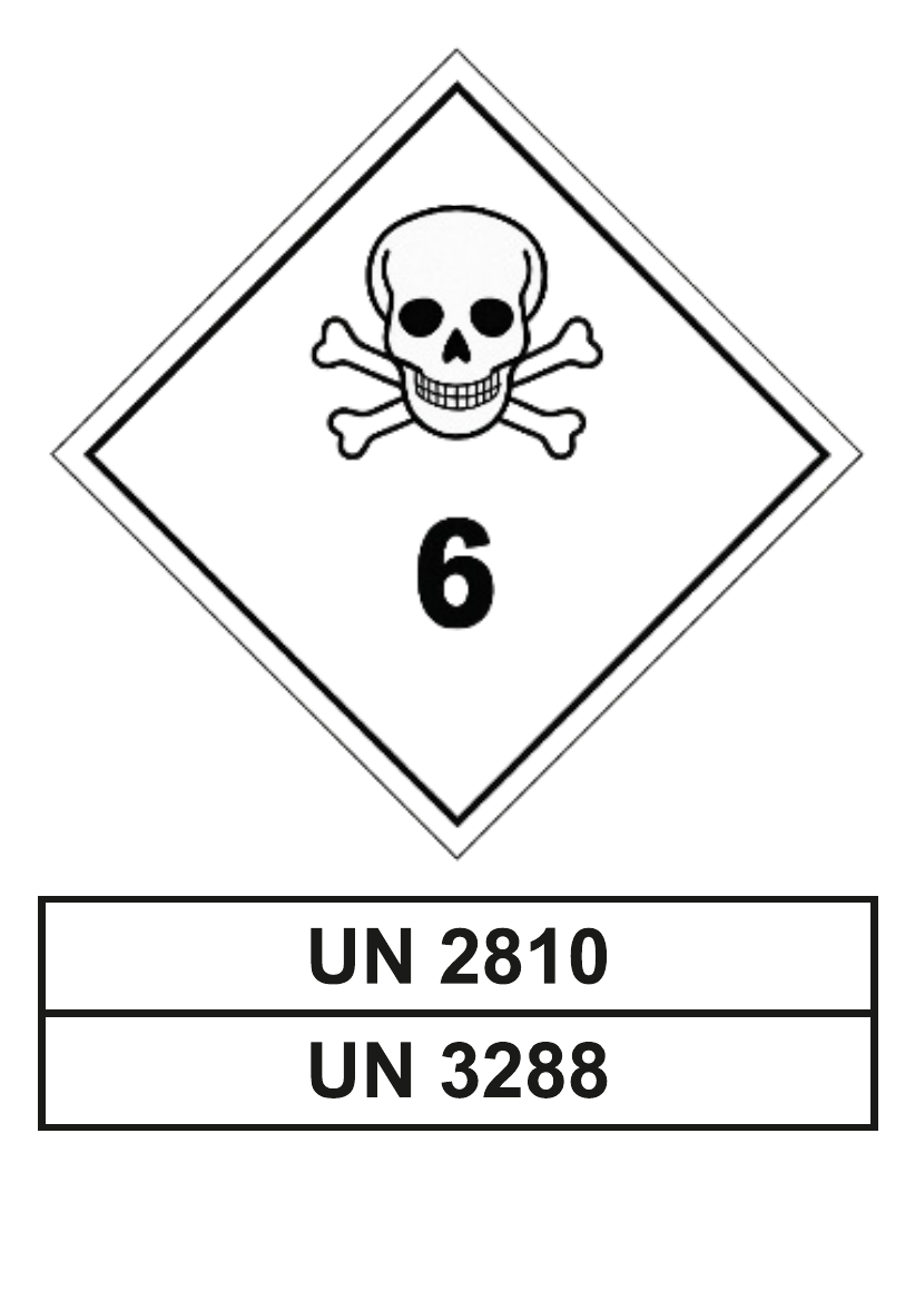 Samolepka UN 2810 / UN 3288 – toxické látky – A6 105 × 148 mm