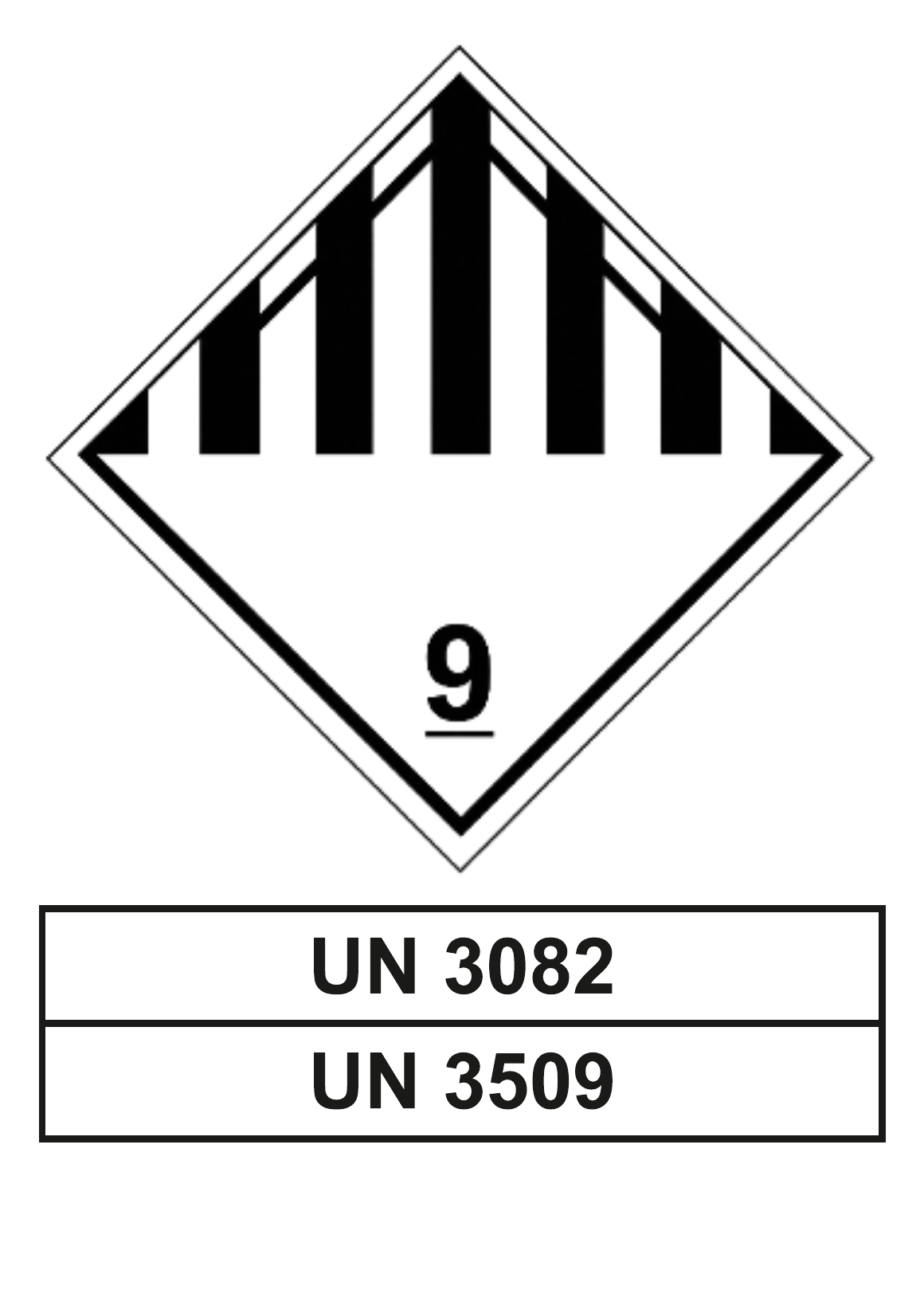Samolepka UN 3082 / UN 3509 – třída 9 – A5 148 × 210 mm – náhled 2