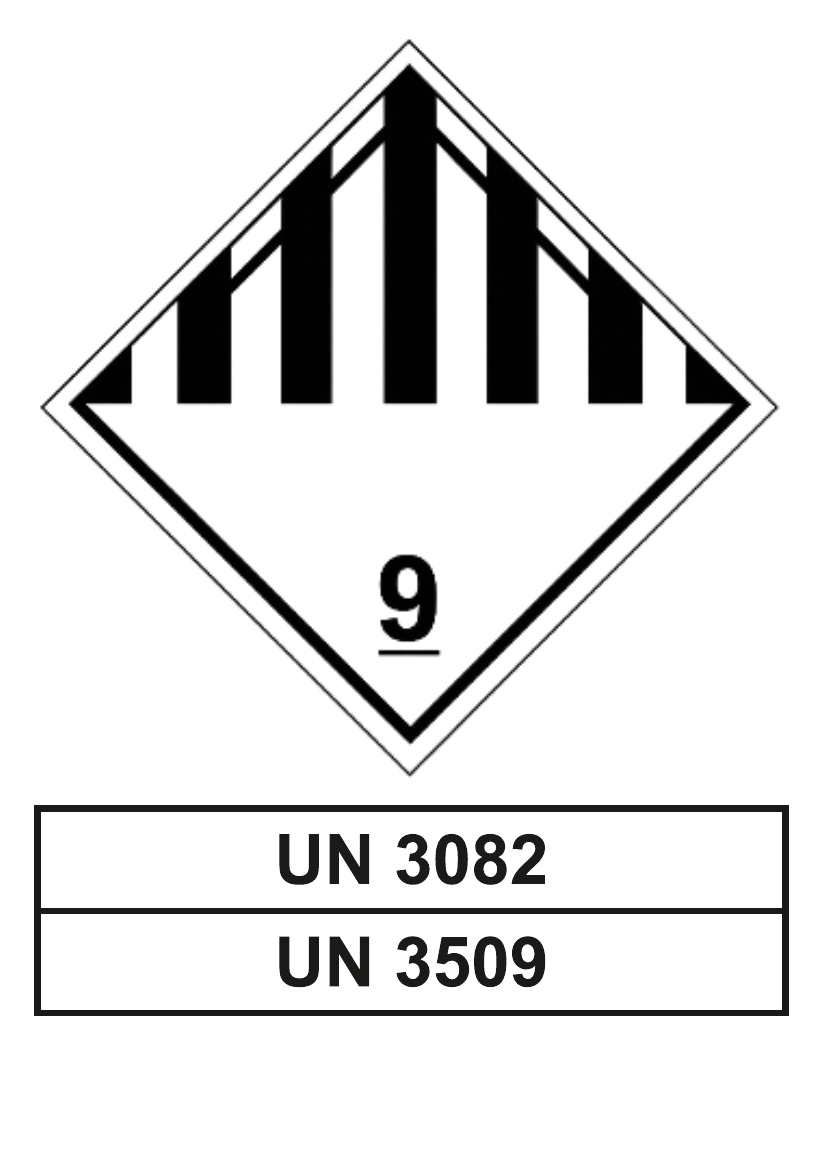 Samolepka UN 3082 / UN 3509 – třída 9 – A6 105 × 148 mm
