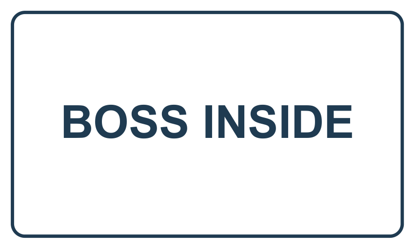 Samolepicí štítek – Boss Inside – vlastní grafika JPdesign