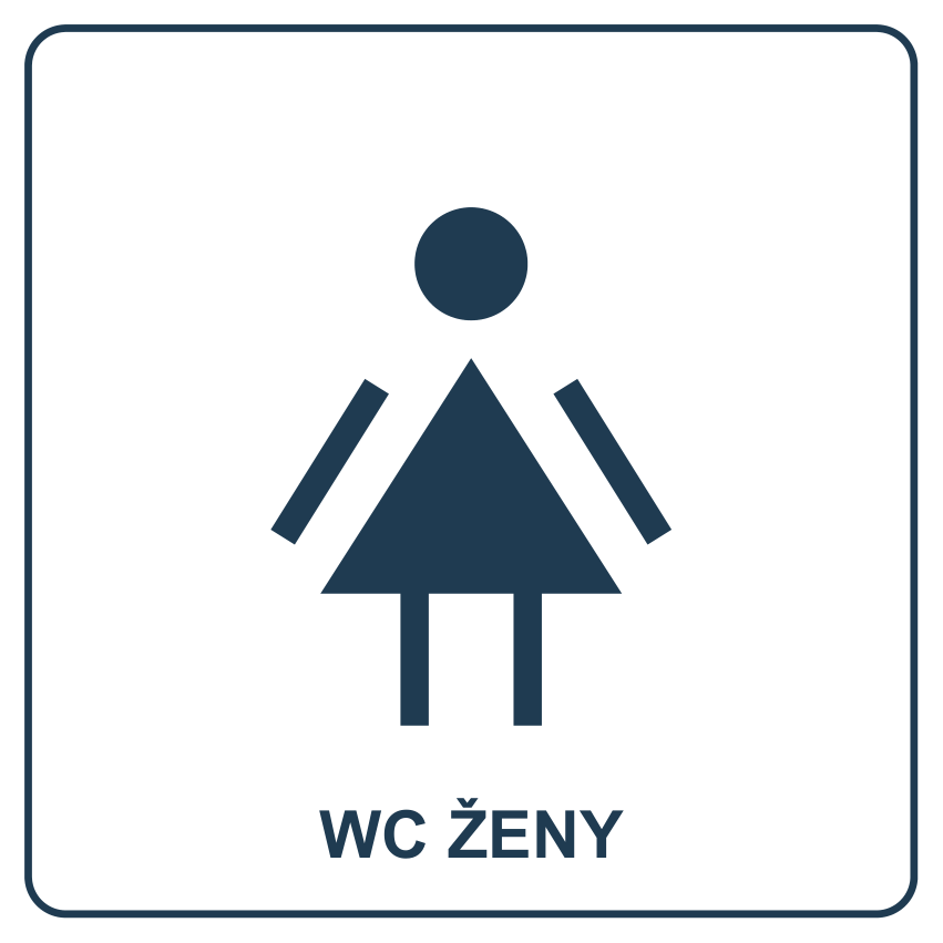 Samolepicí štítek – WC ženy – vlastní grafika JPdesign