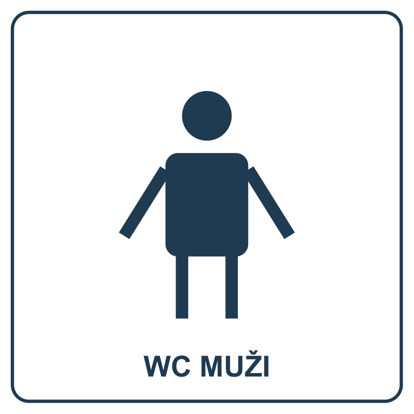 Samolepicí štítek – WC muži – vlastní grafika JPdesign