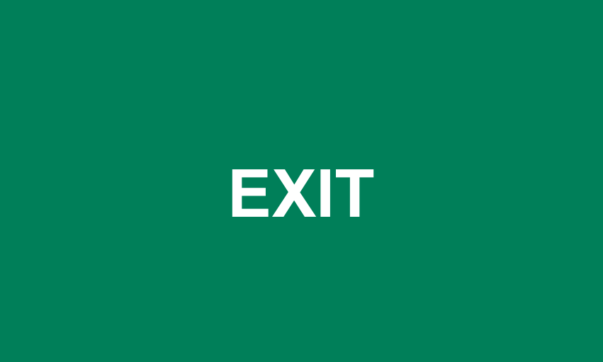 Samolepicí štítek – EXIT – doplňkový nápis – vlastní grafika JPdesign