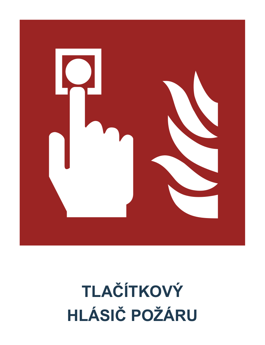 Samolepicí štítek – Tlačítkový hlásič požáru – vlastní grafika JPdesign