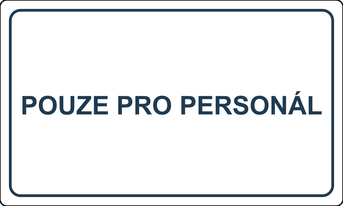 Samolepicí štítek – Pouze pro personál – vlastní grafika JPdesign