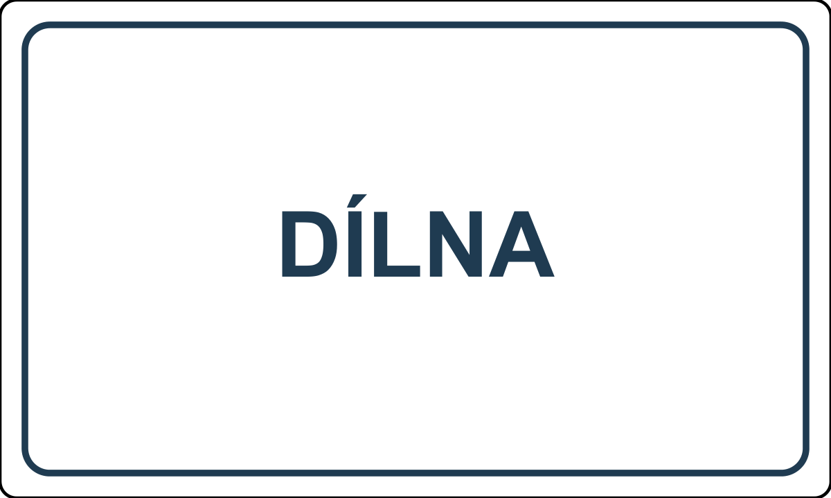 Samolepicí štítek – Dílna – vlastní grafika JPdesign