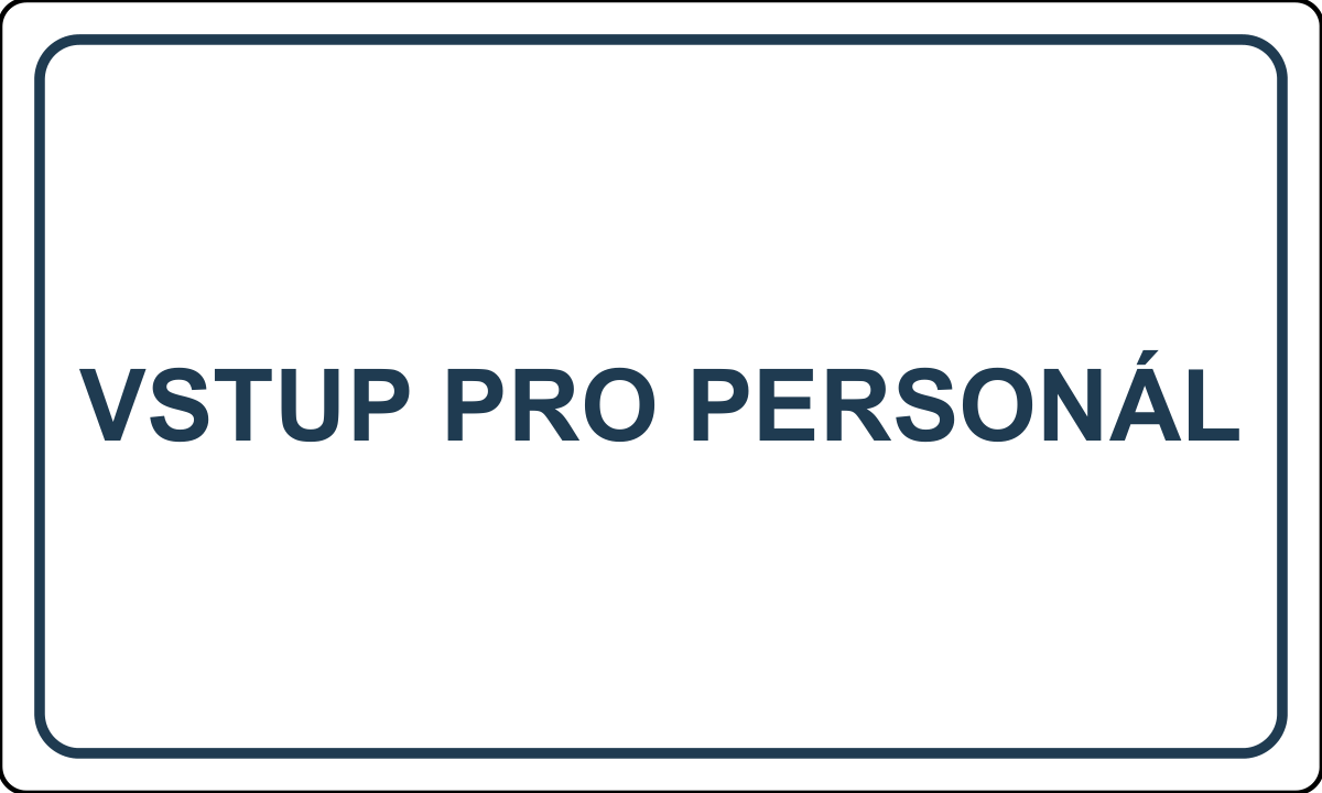 Samolepicí štítek – Vstup pro personál – vlastní grafika JPdesign
