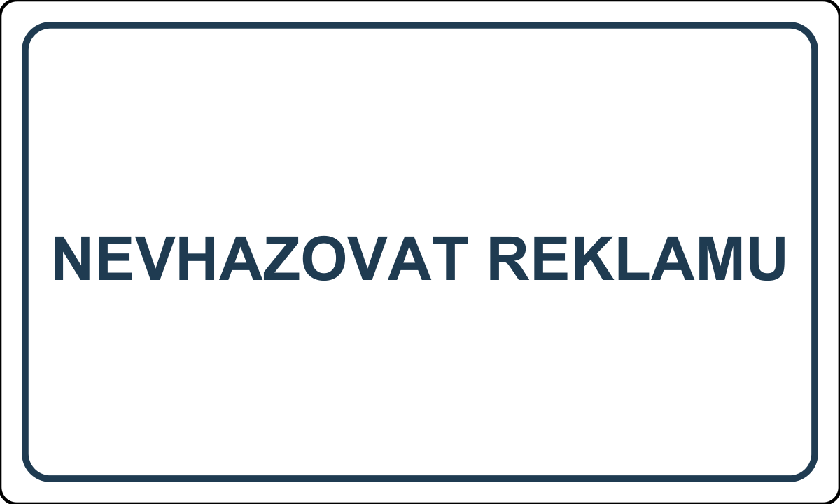 Samolepicí štítek – Nevhazovat reklamu – vlastní grafika JPdesign