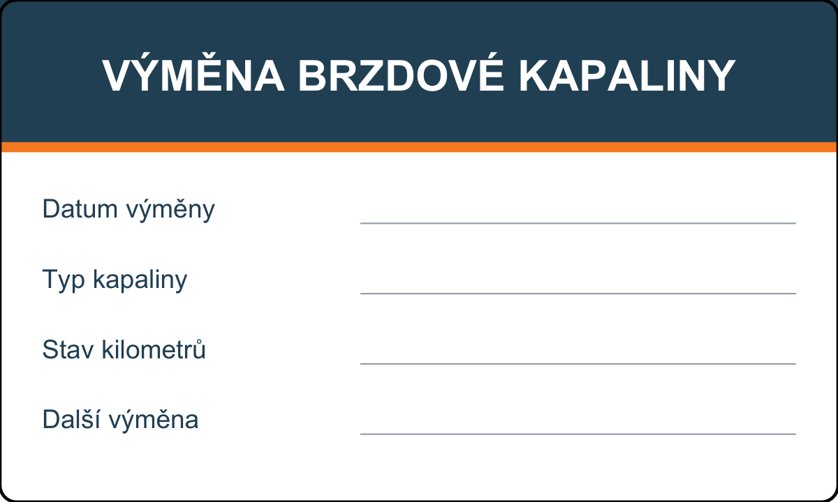 Samolepicí štítek – Výměna brzdové kapaliny – vlastní grafika JPdesign