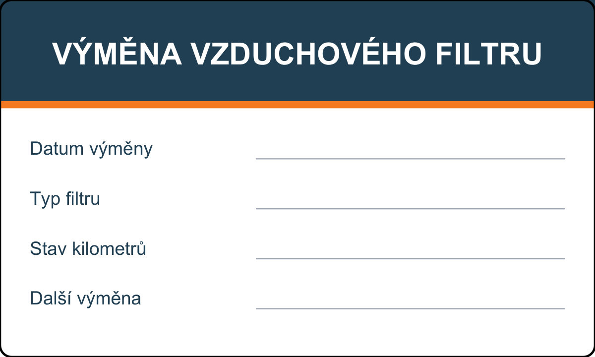Samolepicí štítek – Výměna vzduchového filtru – vlastní grafika JPdesign