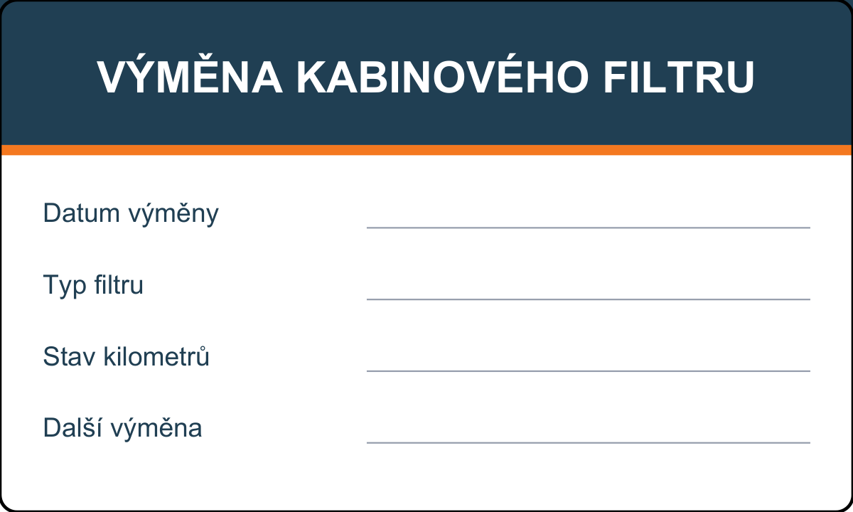 Samolepicí štítek – Výměna kabinového filtru – vlastní grafika JPdesign