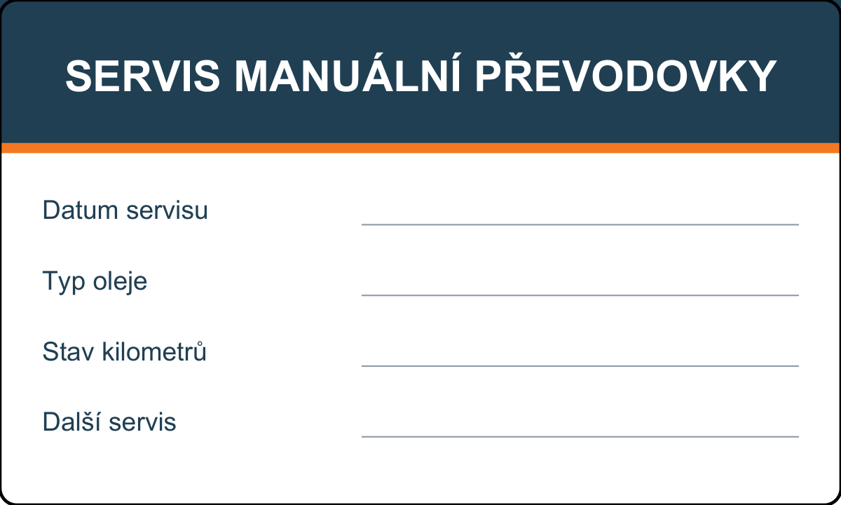 Samolepicí štítek – Servis manuální převodovky – vlastní grafika JPdesign