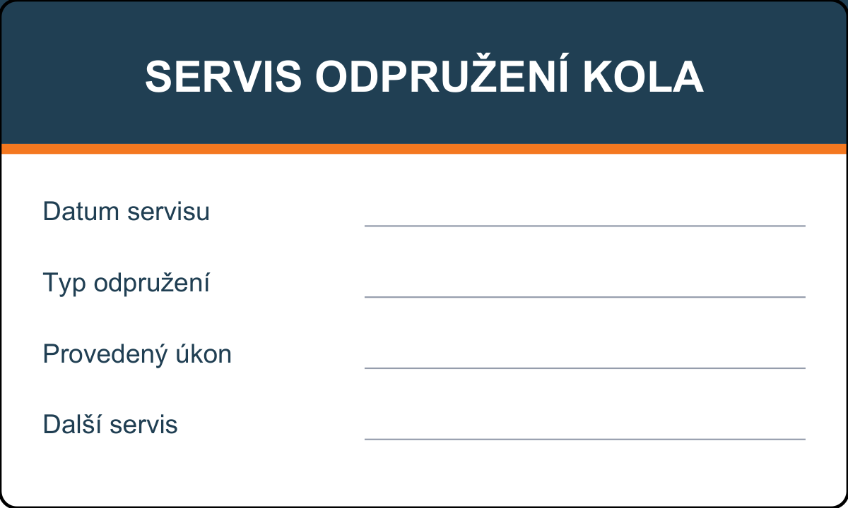 Samolepicí štítek – Servis odpružení kola – vlastní grafika JPdesign