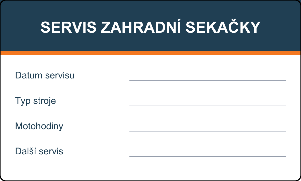 Samolepicí štítek – Servis zahradní sekačky – vlastní grafika JPdesign