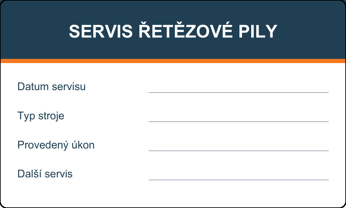 Samolepicí štítek – Servis řetězové pily – vlastní grafika JPdesign