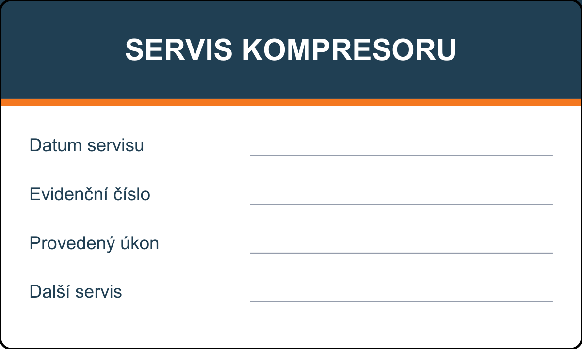 Samolepicí štítek – Servis kompresoru – vlastní grafika JPdesign