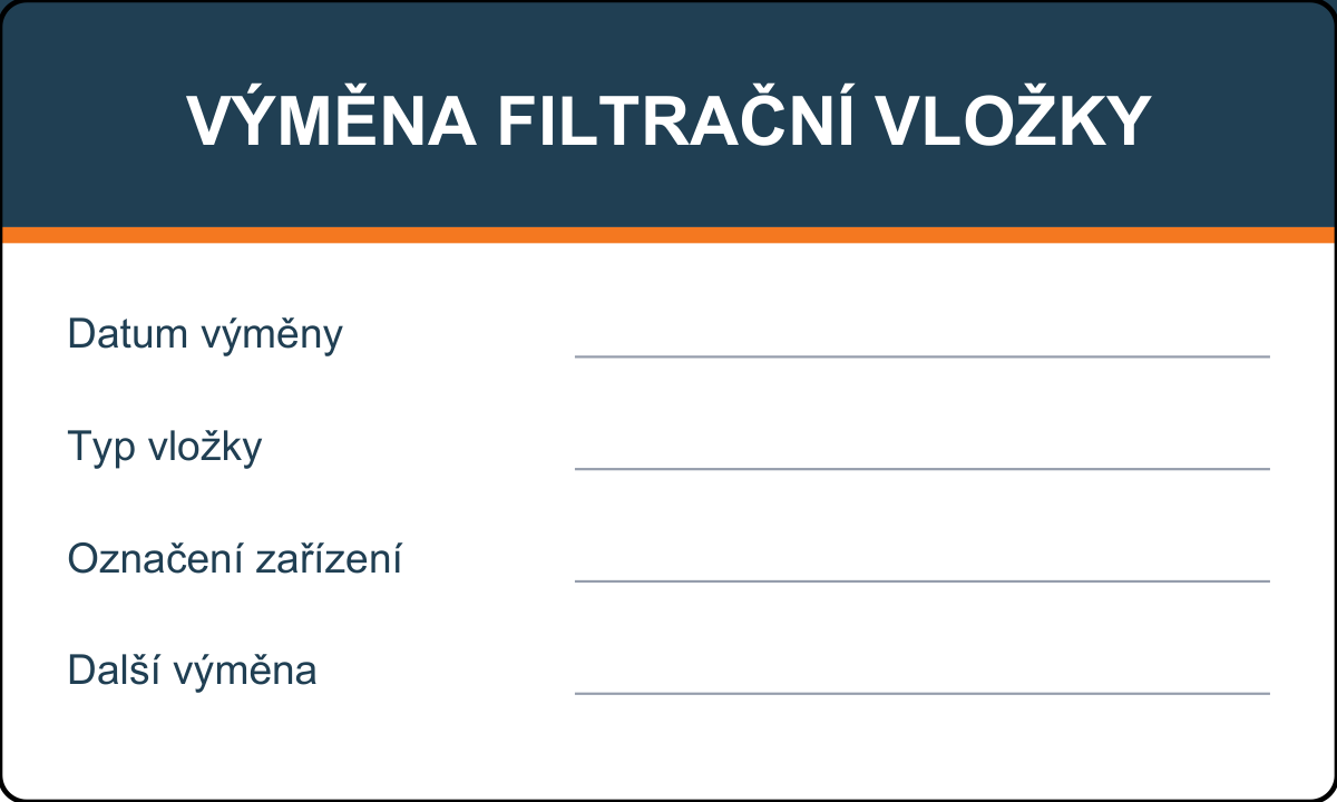 Samolepicí štítek – Výměna filtrační vložky – vlastní grafika JPdesign