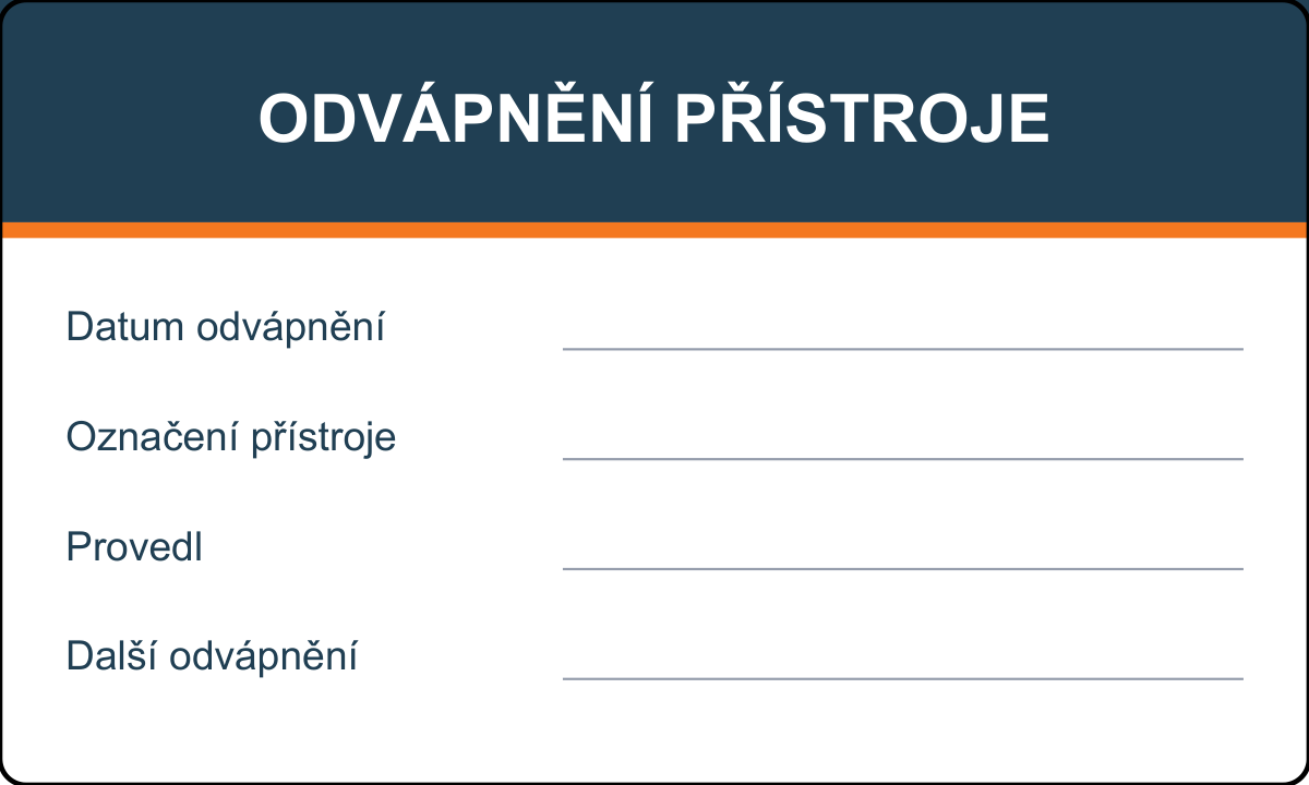 Samolepicí štítek – Odvápnění přístroje – vlastní grafika JPdesign