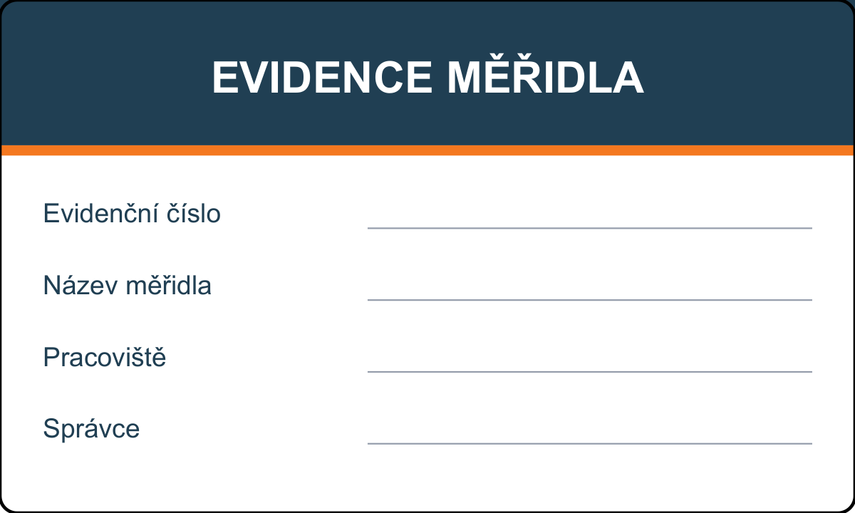 Samolepicí štítek – Evidence měřidla – vlastní grafika JPdesign