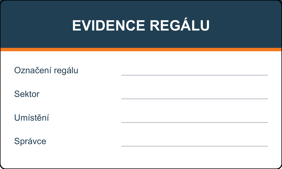 Samolepicí štítek – Evidence regálu – vlastní grafika JPdesign