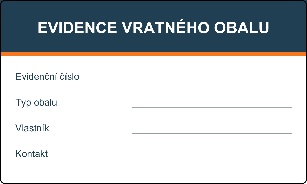 Samolepicí štítek – Evidence vratného obalu – vlastní grafika JPdesign