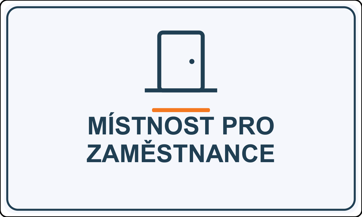 Samolepicí označení – Místnost pro zaměstnance – vlastní grafika JPdesign