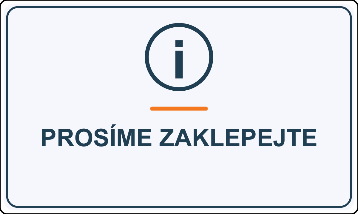 Samolepicí označení – Prosíme zaklepejte – vlastní grafika JPdesign